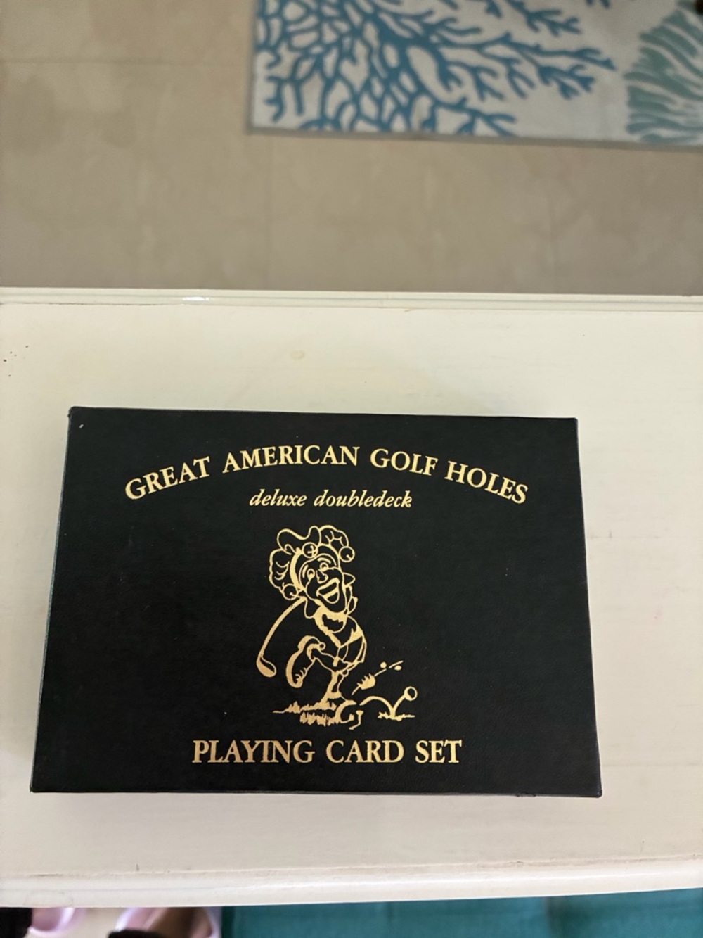 Great American golf holes  Deluxe Doubledeck Playing Card Set - Black